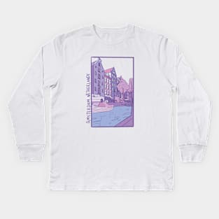 Travel: Amsterdam, Netherlands Kids Long Sleeve T-Shirt